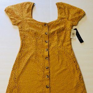 New Trixxi Mustard Lace Button Up Dress X-Large